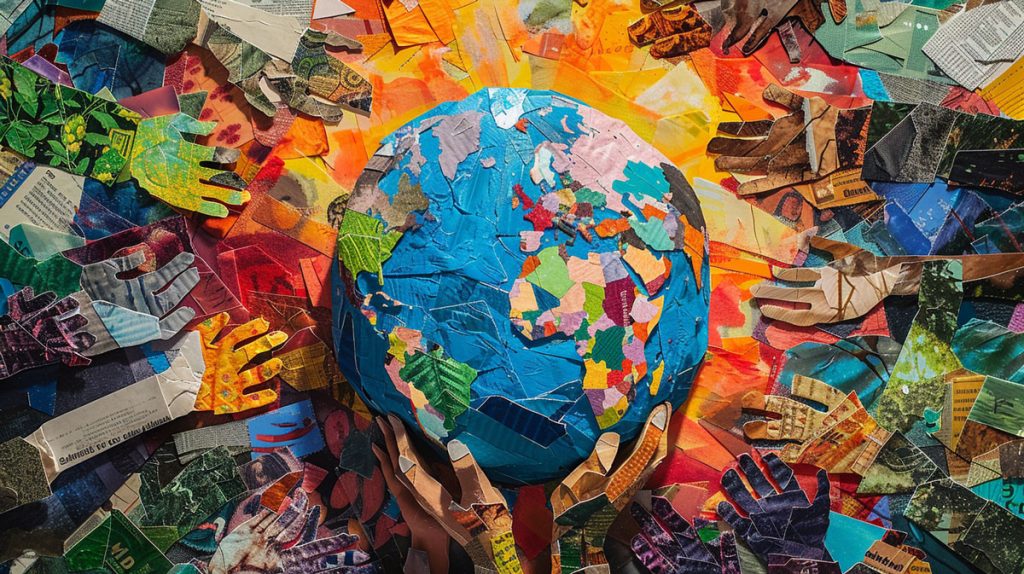 terre en papier découpé